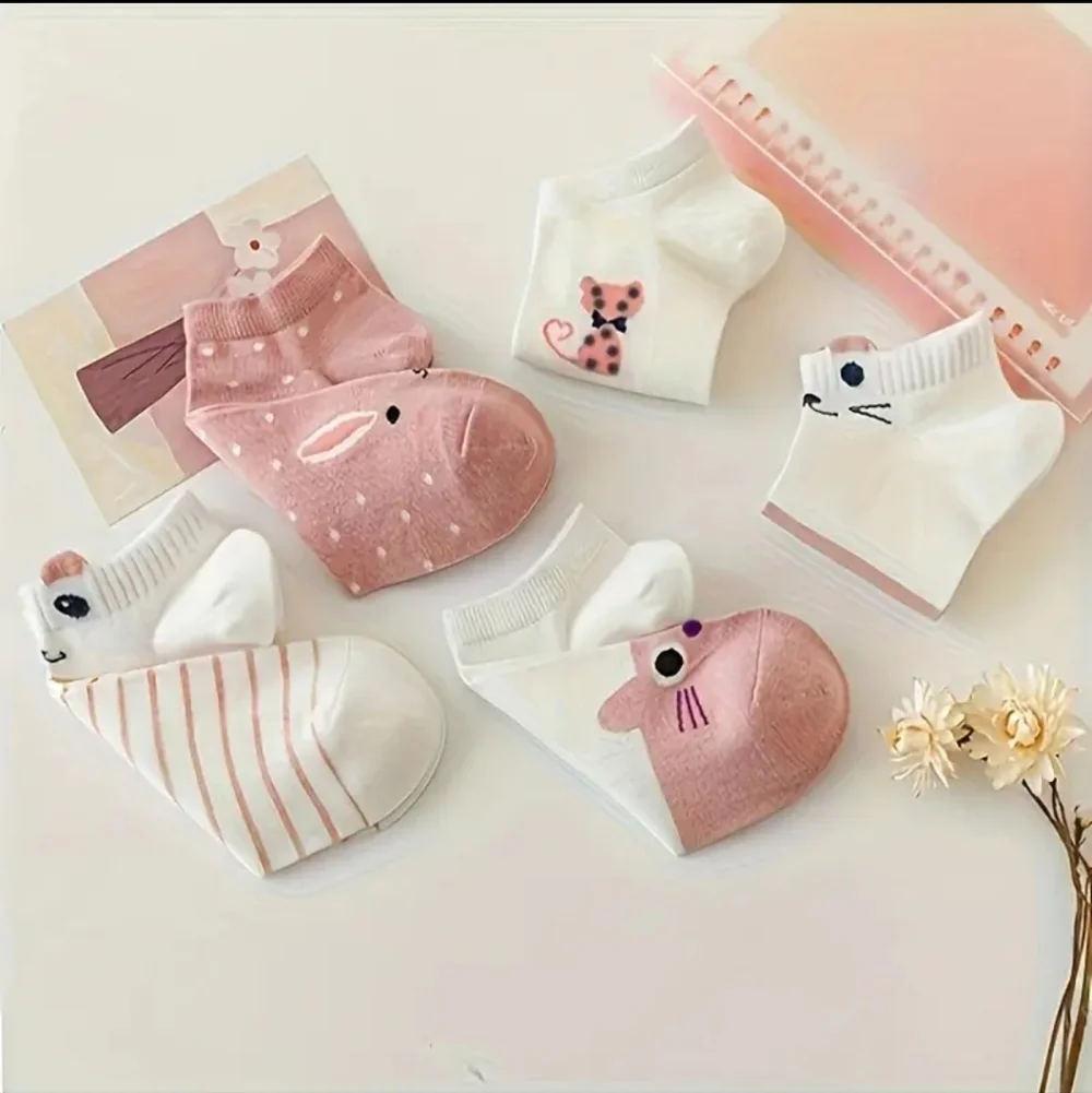 5 Pairs Cat Ankle Socks